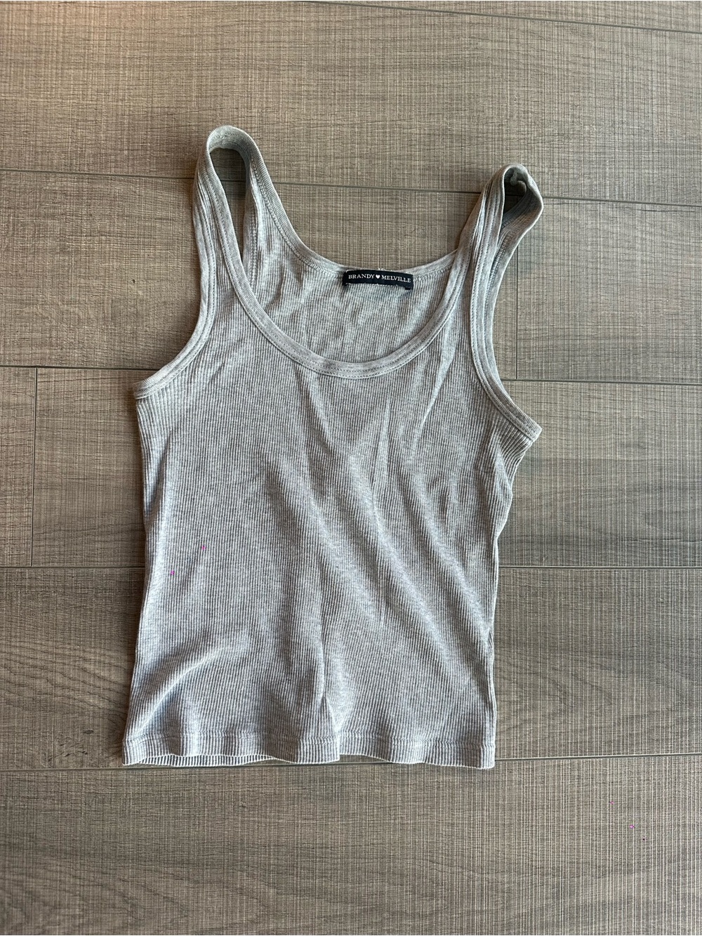 Brandy Melville Heather Gray Ribbed Scoop Tank